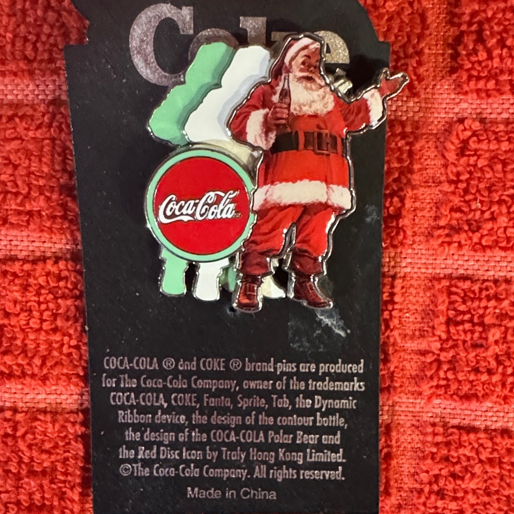 Coca-Cola Santa Pin with Red and White Accents